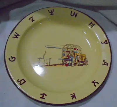 MONTERREY WESTERN WARE Vintage Enamelware 10 Inch Plate Chuckwagon Pattern  EUC • $35