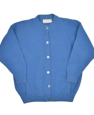 Scotch House 100% Lambs Wool Cardigan Sweater Womens M Blue McGeorge Jumper • $47.15