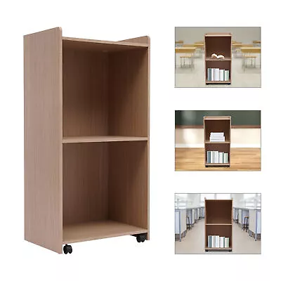 $120.65 • Buy Portable Rolling Table Wooden Podium Mobile Standing Laptop Desk Presentation US