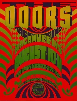 $249.99 • Buy THE DOORS 1967 CROSSTOWN BUS / BOSTON CONCERT POSTER / 2nd PRINTING / NEAR MINT