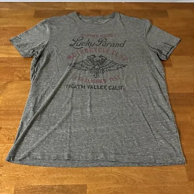 Lucky Brand Riding Hard Motorcycle Club T-shirt Adult Mens Large Gray • $5.59