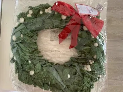 NIP Pottery Barn Kids Felted Wool Mistletoe Christmas Wreath Small 16  Green • $49.99