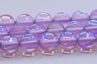 Light Purple Mystic Aura Quartz Beads Round Loose Beads 6/8/10MM • $3.79