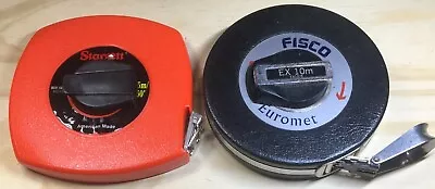 £39.49 • Buy 2 High Quality Metric Tape Measures 15m, 10m (starrett And Fisco) Usa + Uk Made 