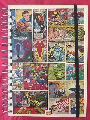 New A5 Notebook Super Heros Marvel Comic Hulk Spiderman Blank Hardback Book • £6.99