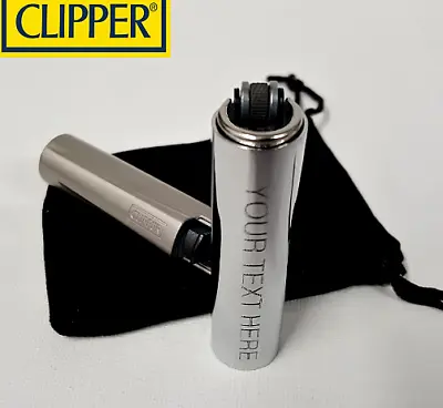£0.99 • Buy CLIPPER ENGRAVED Silver Chrome Or Brushed Steel Lighter Personalised J