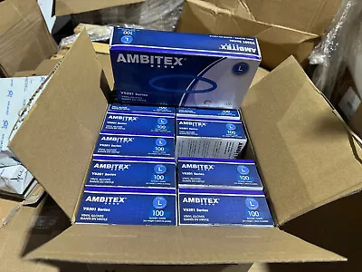 Ambitex Large Vinyl Gloves V5201 Series FULL CASE 1000 - 10 Packs Of 100 SEALED • $49.99
