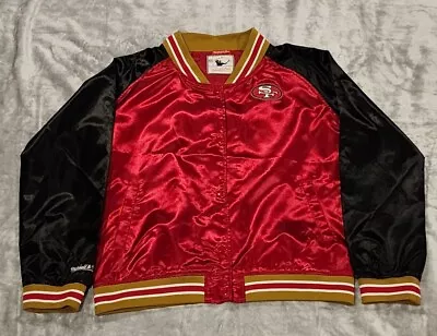 Mitchell & Ness Red And Black 49ers Lightweight Full Button Jacket Womens XL  • $99.98