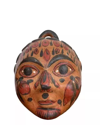 Large Vtg Mexican Tonala Burnished Pottery Head Bank 6 1/2  H X 5 1/2  W • $145