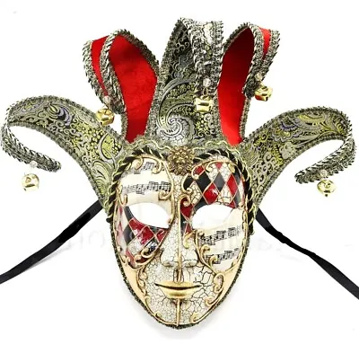 Venetian Jester Mask Masquerade Unisex Halloween Ball Curved High Quality • £21.99
