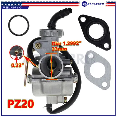 PZ20 Carburetor For Kazuma Eagle SUNL TaoTao Honda 50cc 110cc 90cc 125cc ATV New • $12.93
