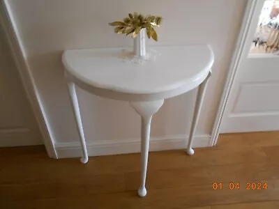 Half Moon Hall Cosole Table  Freshly Painted Satin White • £15