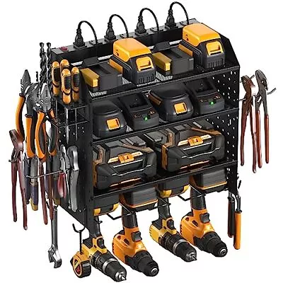 Modular Pegboard Rack Power Tool Organizer With Charging Station. 4 Layer Wall M • $98.85