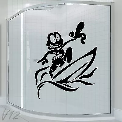 £4 • Buy Funny Bathroom Alien Surfing Frog Wall Art Decal Vinyl Sticker