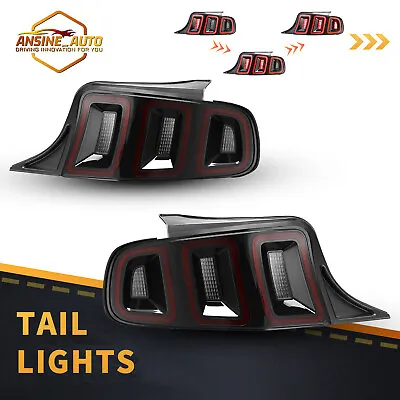 For 10-14 Ford Mustang LED Tail Lights Sequential Signal Rear Brake Lamps Pairs • $264.49