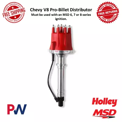 MSD Pro-Billet Distributor Magnetic Pickup Red For Chevrolet & GMC 262 / 454 V8 • $442.69