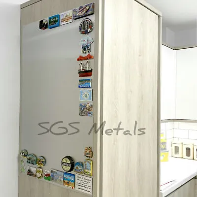 SGS Brushed Stainless Steel Magnetic Notice Board & Bespoke Sizes Made To Order • £10.90