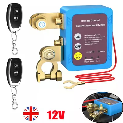 Wireless Dual Remote 12V Car Battery Disconnect Relay Master_Kill Cut-off Switch • £29.99