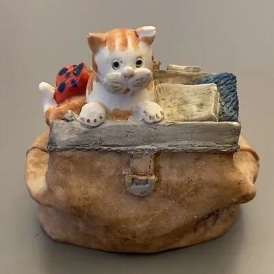 Vintage Gladstone Bag Colour Box Cats Figurine Peter Fagan HandPainted Collector • $17.68