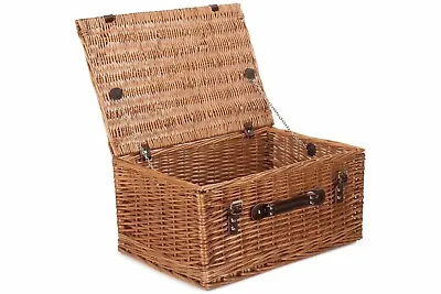 Large High Quality Wicker Gift Hamper/Picnic/Storage Basket Leather Handles • £12.50