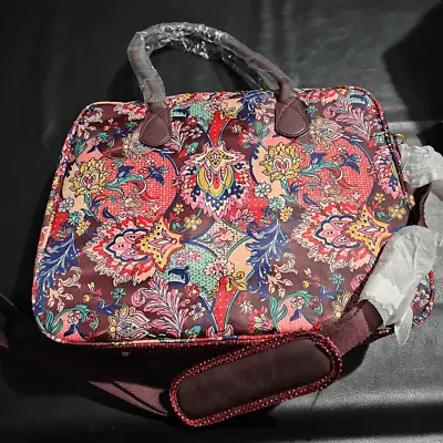 NWT Oilily Womens Burgundy Floral Office Messenger Laptop Bag New • $147.76