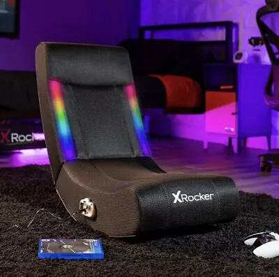 Solo RGB Floor Rocker Gaming Chair Video Game LED Light Up Home Racing Seat NEW! • $49