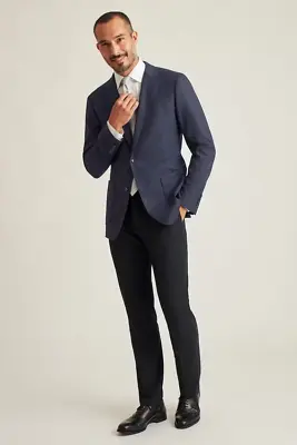 Bonobos Jetsetter Italian Wool Stretch NAVY Lanificio Blazer Men 46L Slim Fit • $199