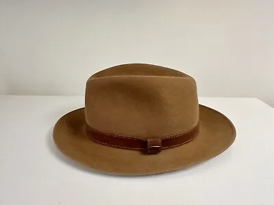 Borsalino Tobacco Country Alessandria Felt Fedora Size 57 7 1/8  • $160