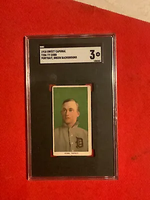 1909 T206 TY COBB Piedmont GREEN Portrait SGC 3 Sweet Caporal Rare Ghost Cobb • $17500