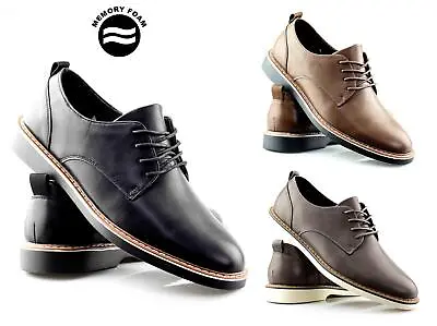 Mens Casual Walking Lace Memory Foam Smart Comfort Work Office Oxford Shoes Size • £18.95