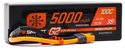 SPM 11.1V 5000mAh 3S 100C Smart G2 Hardcase LiPo Battery: IC3 O-SPMX53S100H3 • £102.99