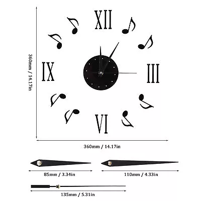 Musical Note Wall Clock With Vinyl CD Dial Plate And 3D Roman Numerals For AOS • $10.74