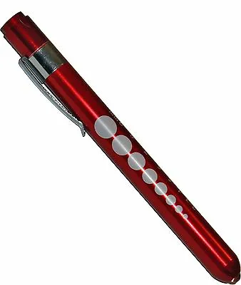 2 Pcs PROFESSIONAL MEDICAL PEN LIGHT W/ PUPIL GAUGE Pocket Torch With Scale (red • $5.99