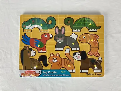 $10.99 • Buy Melissa & Doug Fresh Start Animals Peg Puzzle - Brand New Sealed