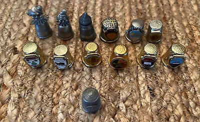 Lot Of 12 Vintage Assorted Metal Thimbles • $15