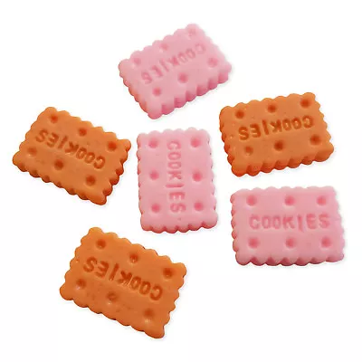 5pcs Cookie Biscuit Resin Kawaii Flatback Cabochons Embellishment Decoden Craft • £1.99