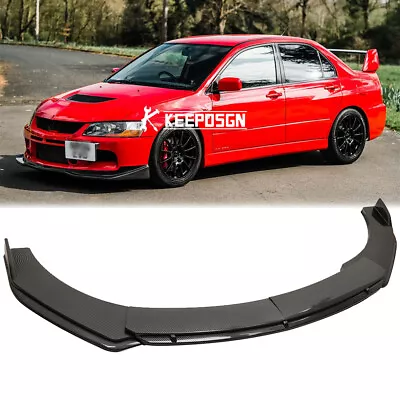 Carbon Fiber Front Bumper Lip Spoiler Underbody Kits For Mitsubishi Lancer Evo • $99.11