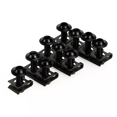 10 Pack Alu Black M6x20 Motorcycle Fairing Screen Screw Bolt Fastener Clip Kit • £8.38