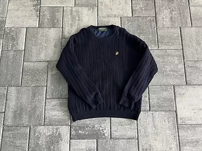 Irish Mallard Waterproof Windproof Wool Cable Knit Outdoor Sweater XL Men Blue • $44.99