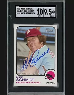 2022 Topps Heritage Mike Schmidt Real One Auto SGC 9.5/10 • $250