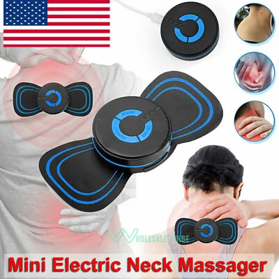 Portable EMS Mini Electric Neck Back Massager Cervical Massage Patch Stimulator • $9.09