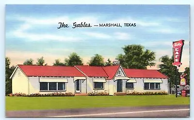 MARSHALL Texas TX ~ Roadside THE GABLES Restaurant C1940s Linen Postcard • $6.78