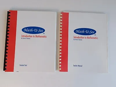 MATH-U-SEE Introduction To Mathematics Teacher Manual & Student Text ~ Preowned • $16