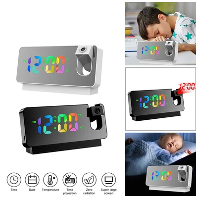 £9.27 • Buy Digital LED Projection Alarm Clock Temperature Date Snooze Ceiling Projector New