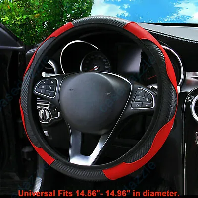 $9.98 • Buy Car Accessories Steering Wheel Cover Black Leather Anti-slip 15''/38cm Universal