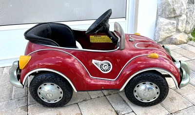 $300 • Buy Vtg Convertible VW Car Battery Operated  TS-111 Ride On Steel Body Metal 6 V Red