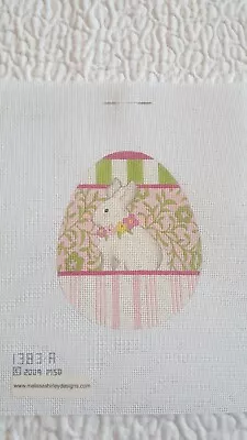 $50 • Buy Melissa Shirley Needlepoint Canvas Easter Egg Ornament Rabbit Bunny New