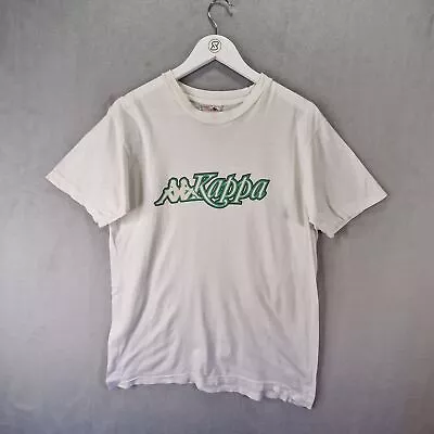 Kappa T Shirt Mens XL Extra Large White Vintage 90s Single Stitch Spellout Tee • £19.99