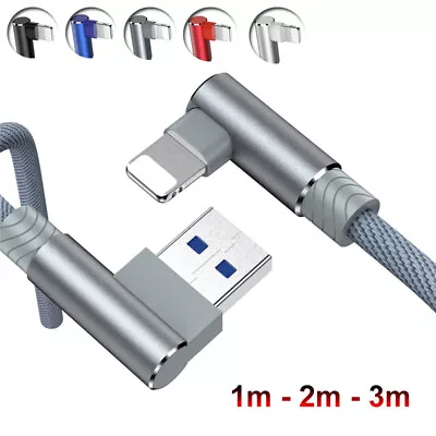 $3.56 • Buy 90° Elbow 1M 2M 3M Lead For Apple IPhone IPad USB Data Fast Charge Charger Cable