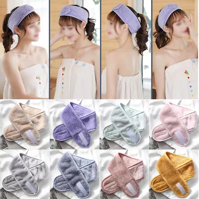 Spa Shower Stretch Headband Adjustable Facial Makeup Hair Band Fabric Head Wrap • £2.15